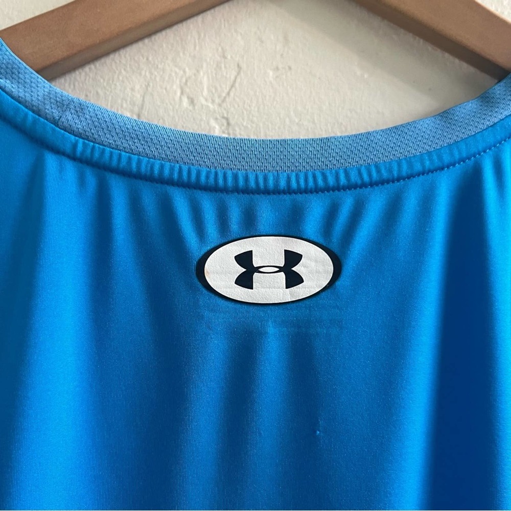 Under Armour Men’s Heat Gear Turquoise Athletic Tee Size XL Fitted Crewneck - Picture 8 of 9